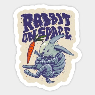 Rabbit On Space Sticker